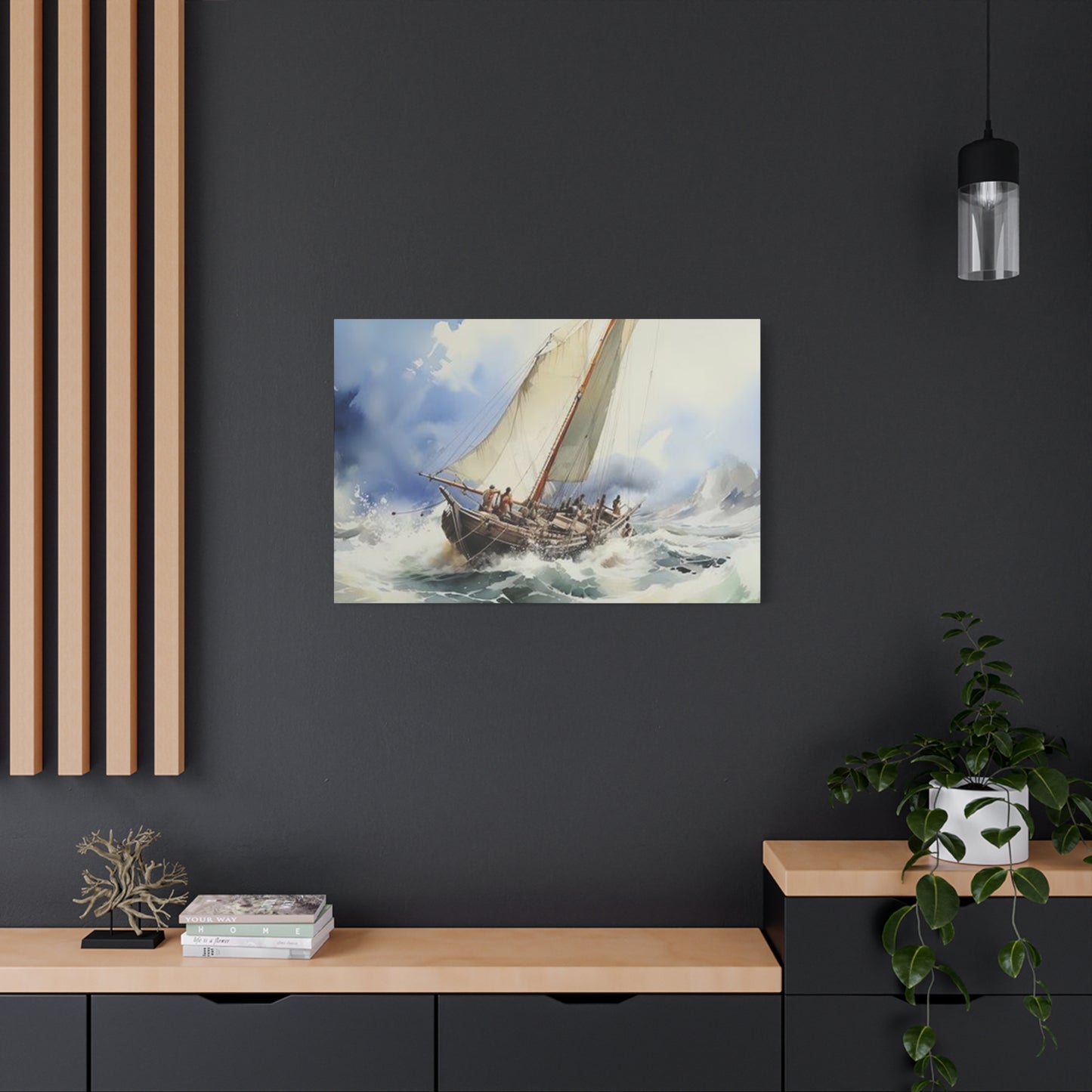 Ships In Ocean Painting Wall Art & Canvas Prints