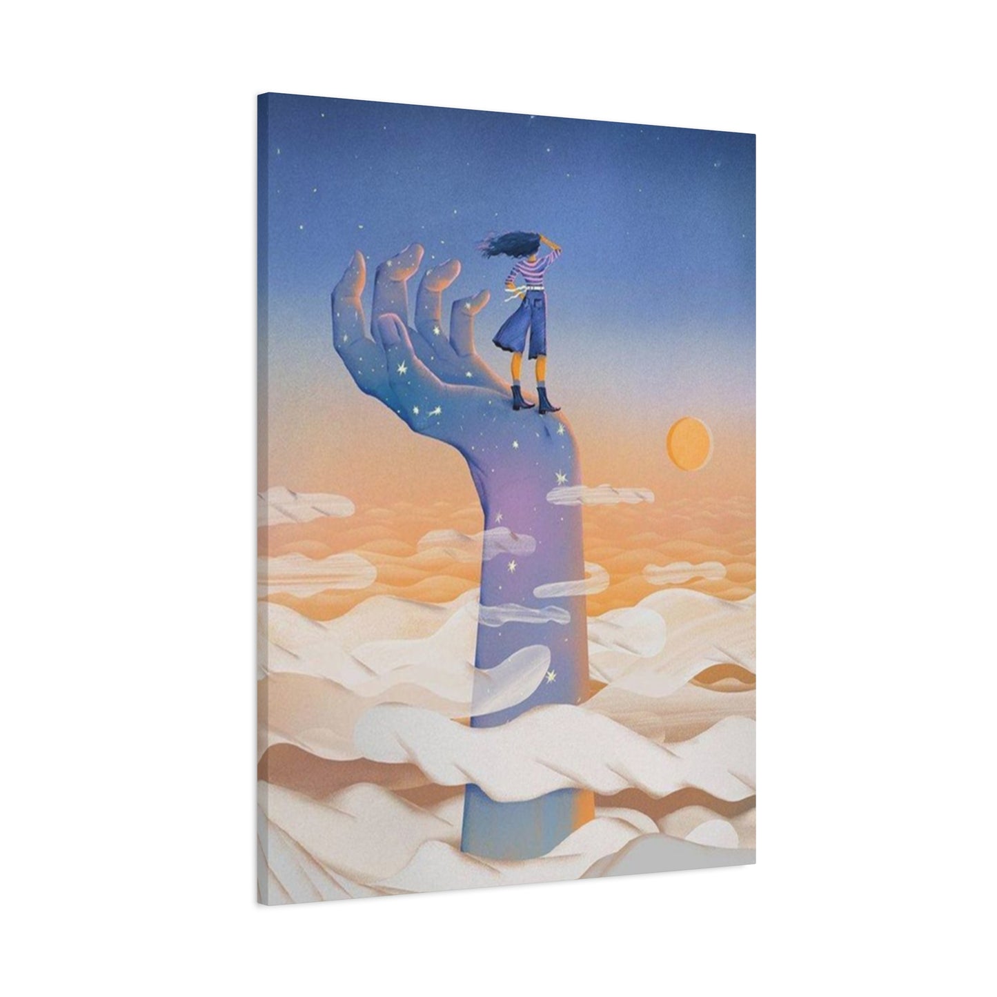 Girl On A Hand Wall Art & Canvas Prints