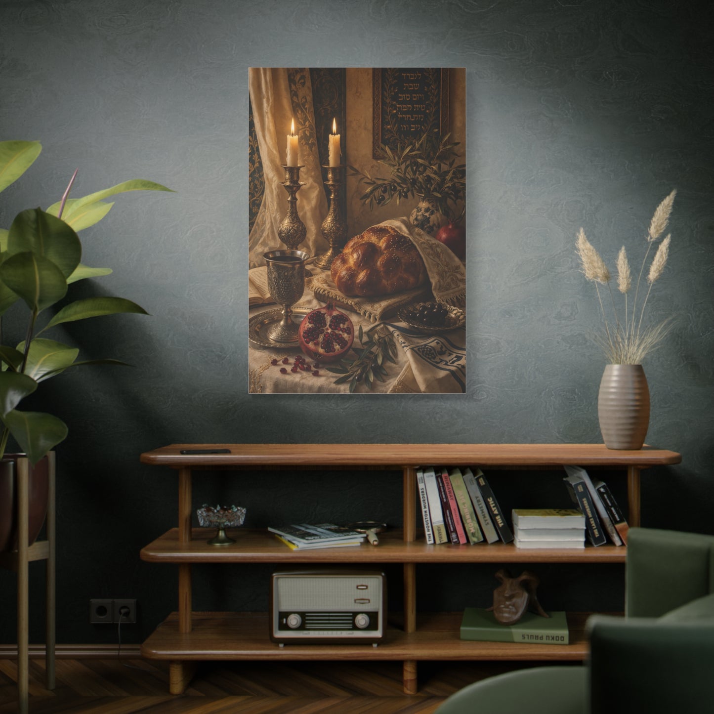 Shabbat Candlelight Still Life Wall Art & Canvas Print