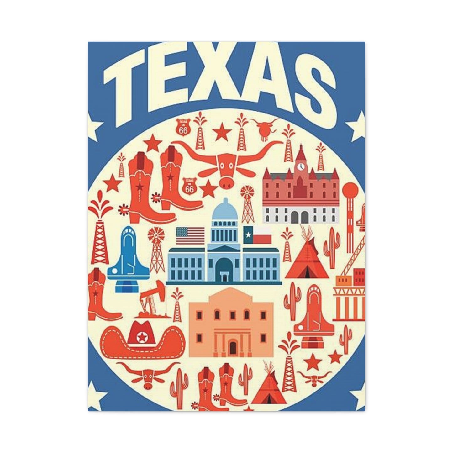 Blue Texas Poster Wall Art & Canvas Prints
