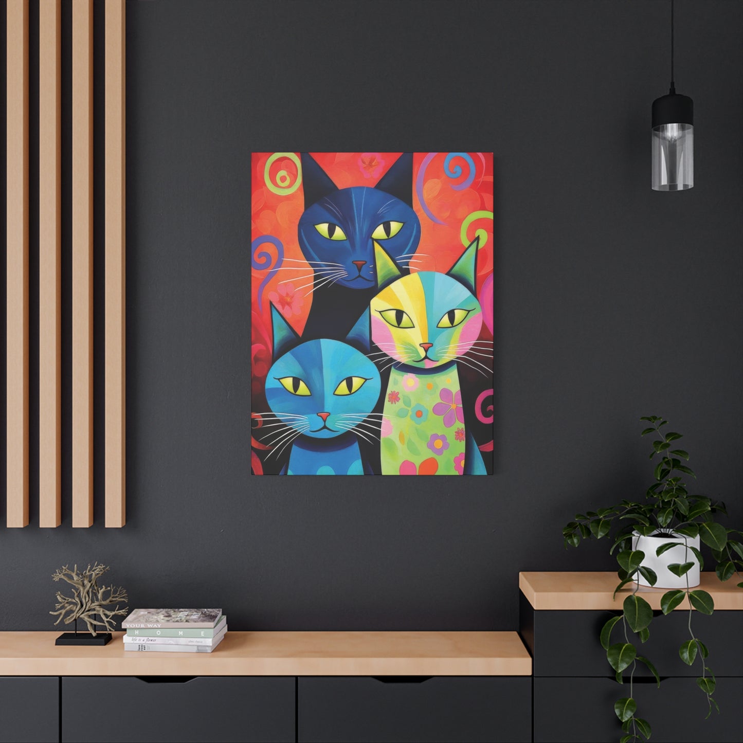 Cat Family Abstract Fresh Wall Art & Canvas Prints