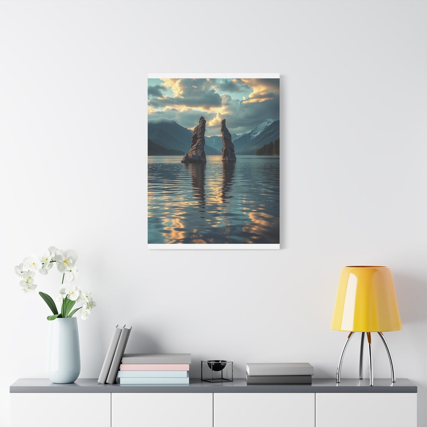 Premium Lake Canvas Print: Tranquil Waters Wall Decor