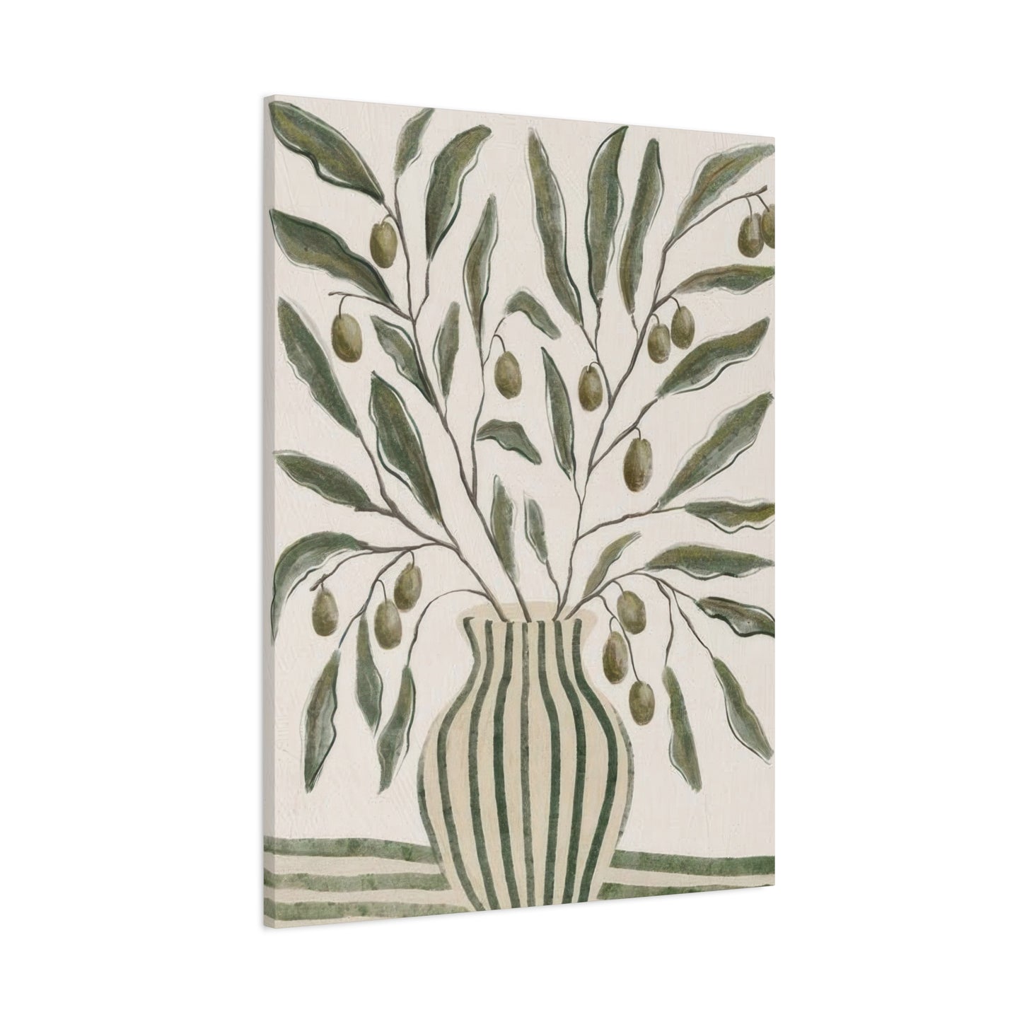 Green Striped Vase Wall Art & Canvas Prints