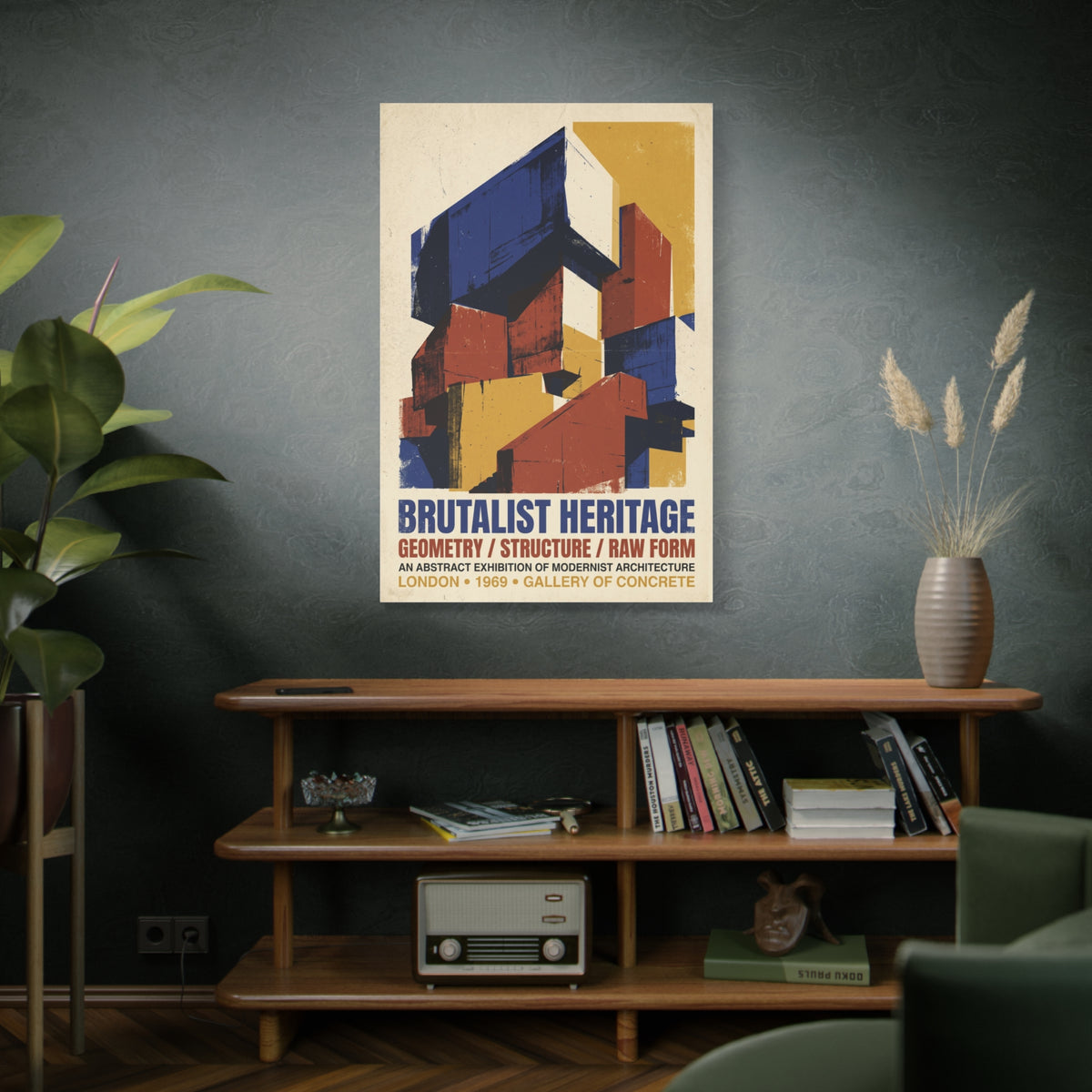 Brutalist Heritage Poster Geometry Wall Art & Canvas Print