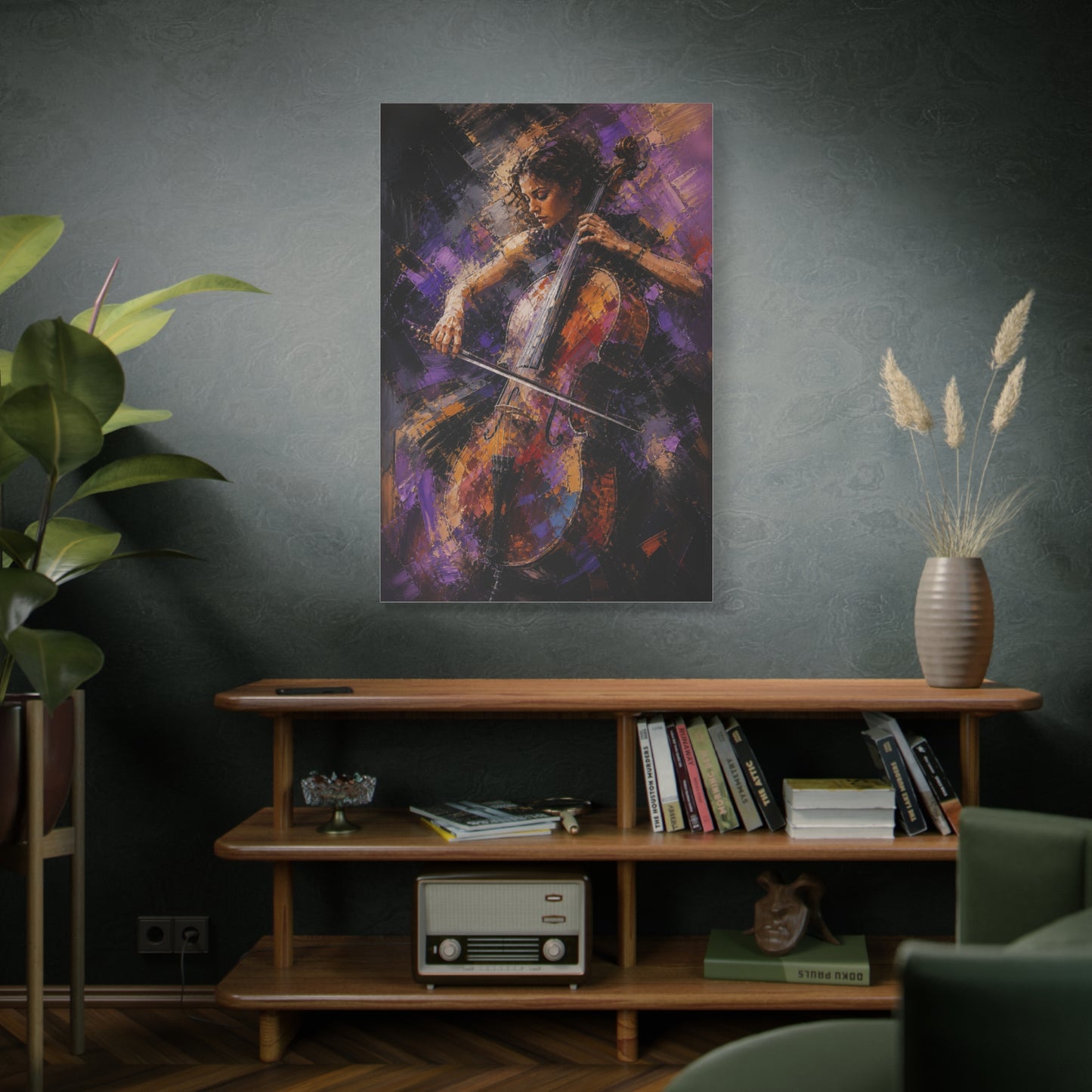 Abstract Cellist Motion Painting Wall Art & Canvas Print