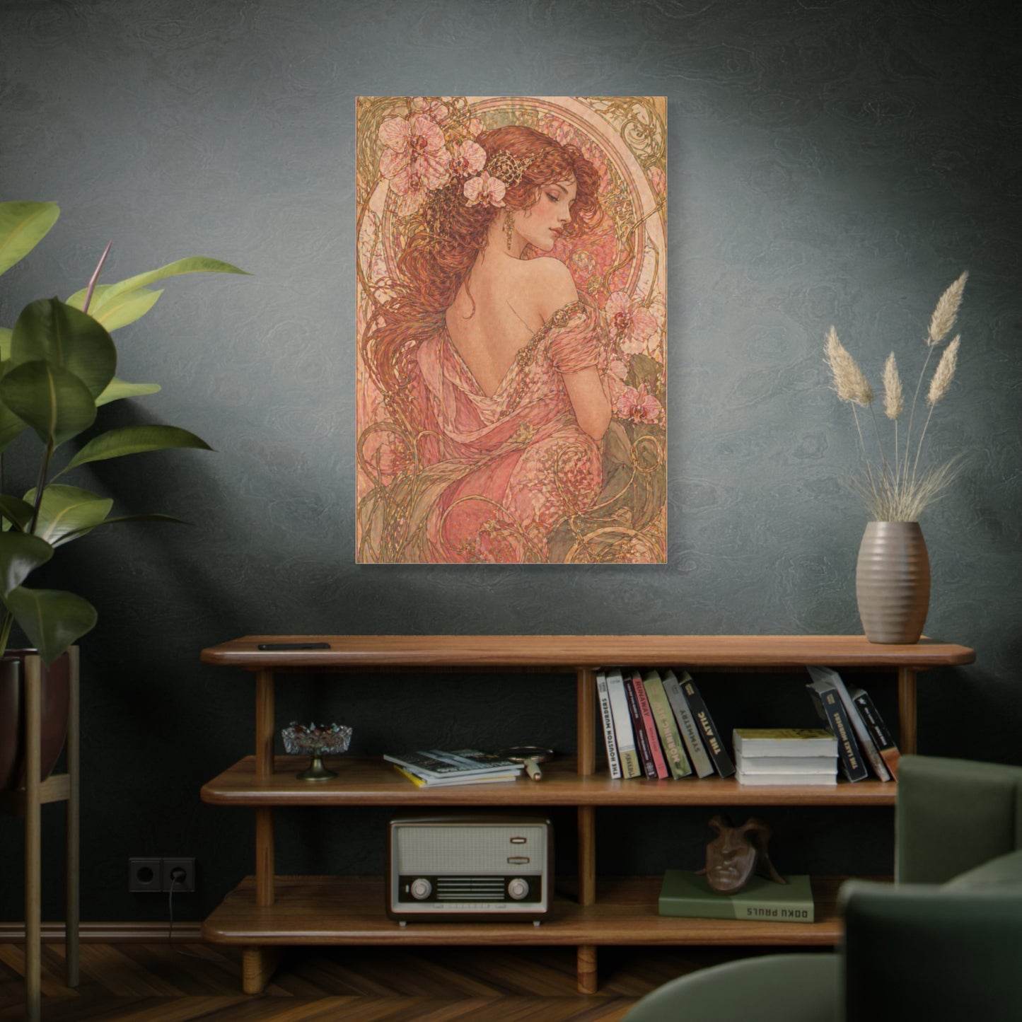 Art Nouveau Pink Muse Portrait Wall Art & Canvas Print