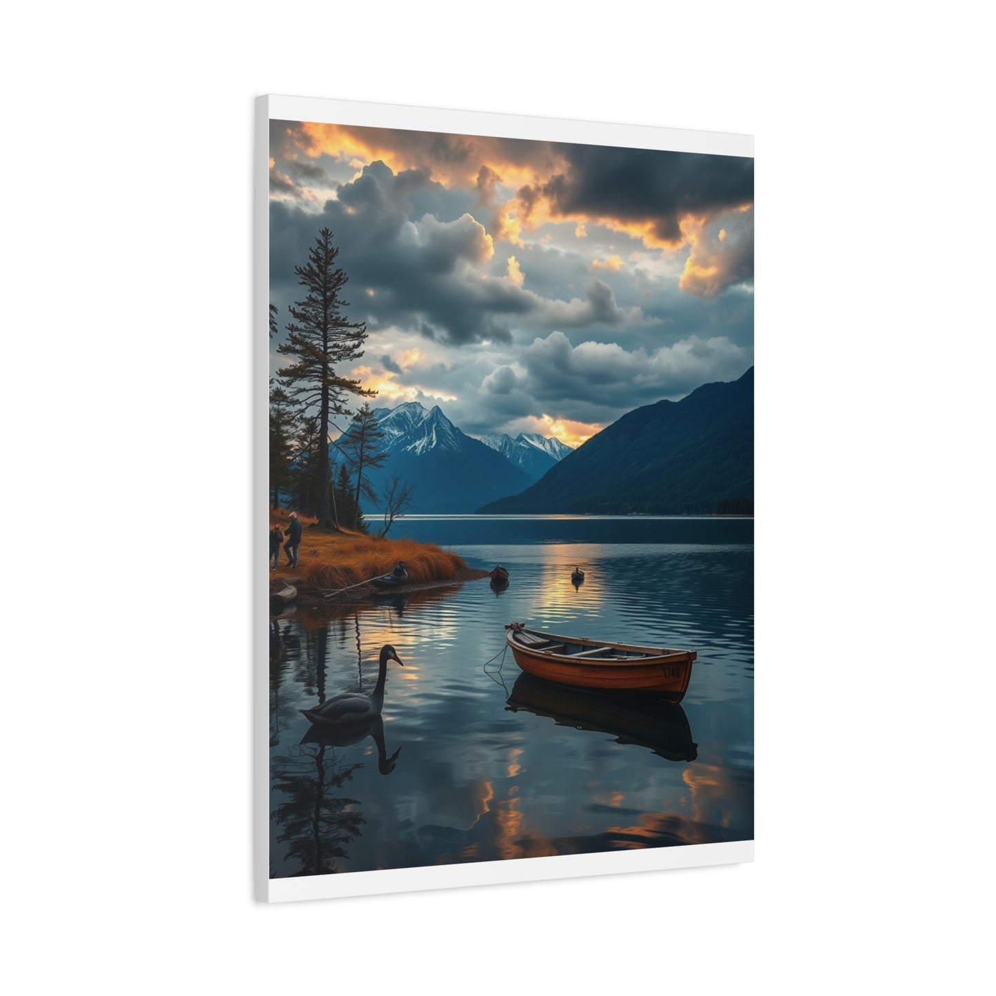 Premium Lake Canvas Print: Tranquil Waters Wall Decor