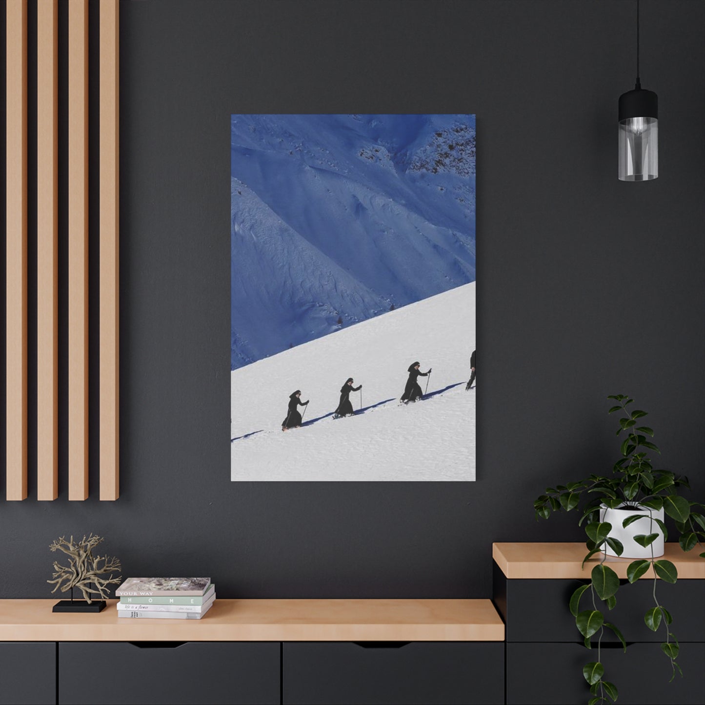 Skiing Group Poster Wall Art & Canvas Prints