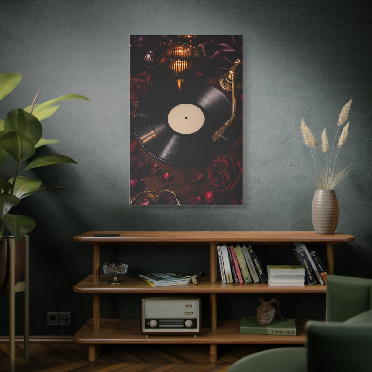 Vinyl Record Candlelit Romance Still Life Wall Art & Canvas Print