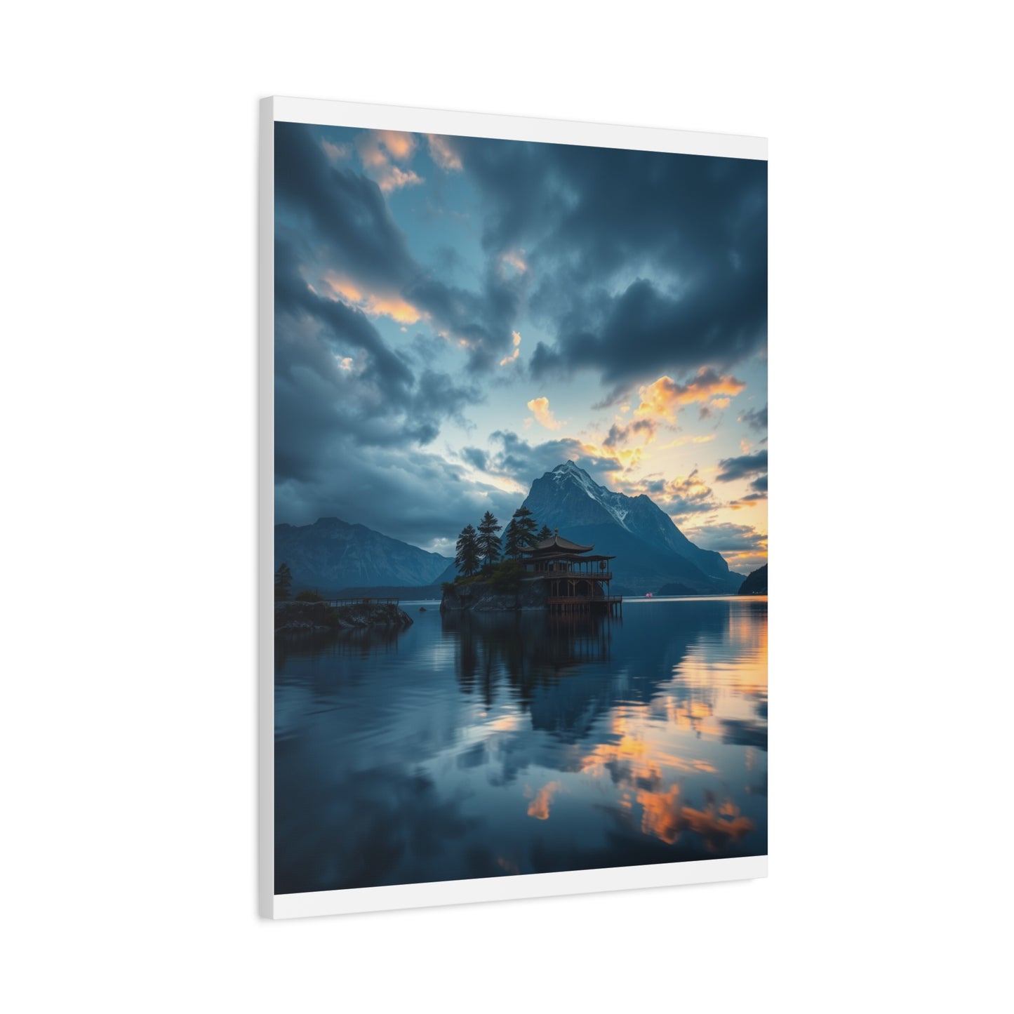 Premium Lake Canvas Print: Tranquil Waters Wall Decor