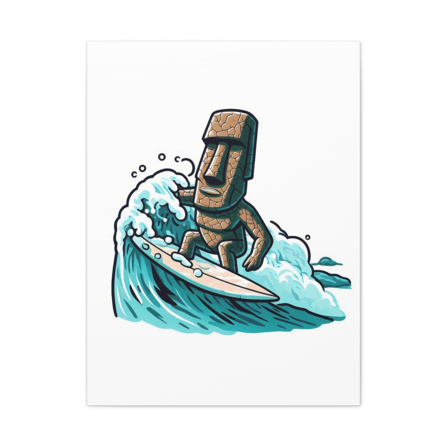 Hawaii Moai Surfing Wall Art & Canvas Prints