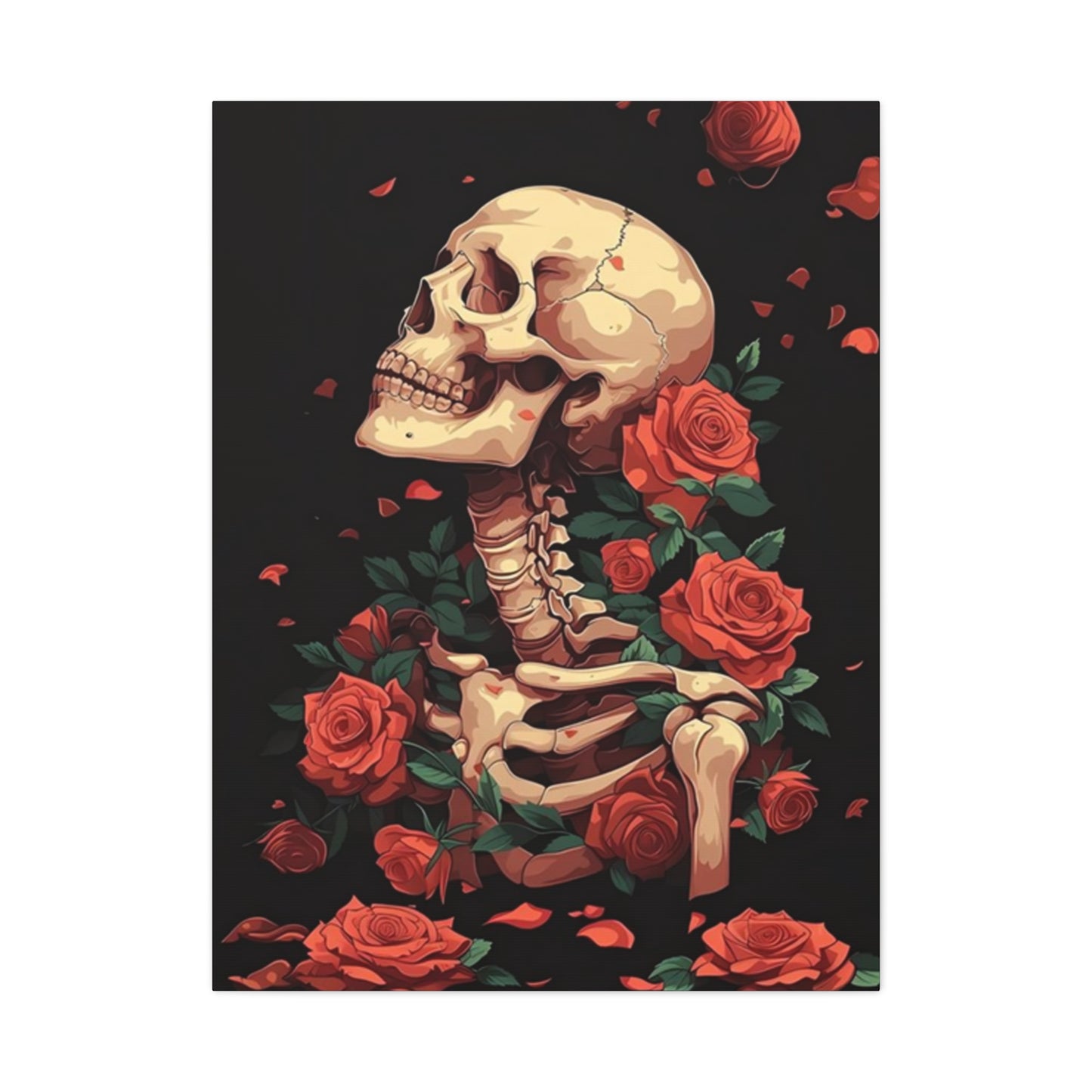Rose & Skeleton Poster Wall Art & Canvas Prints