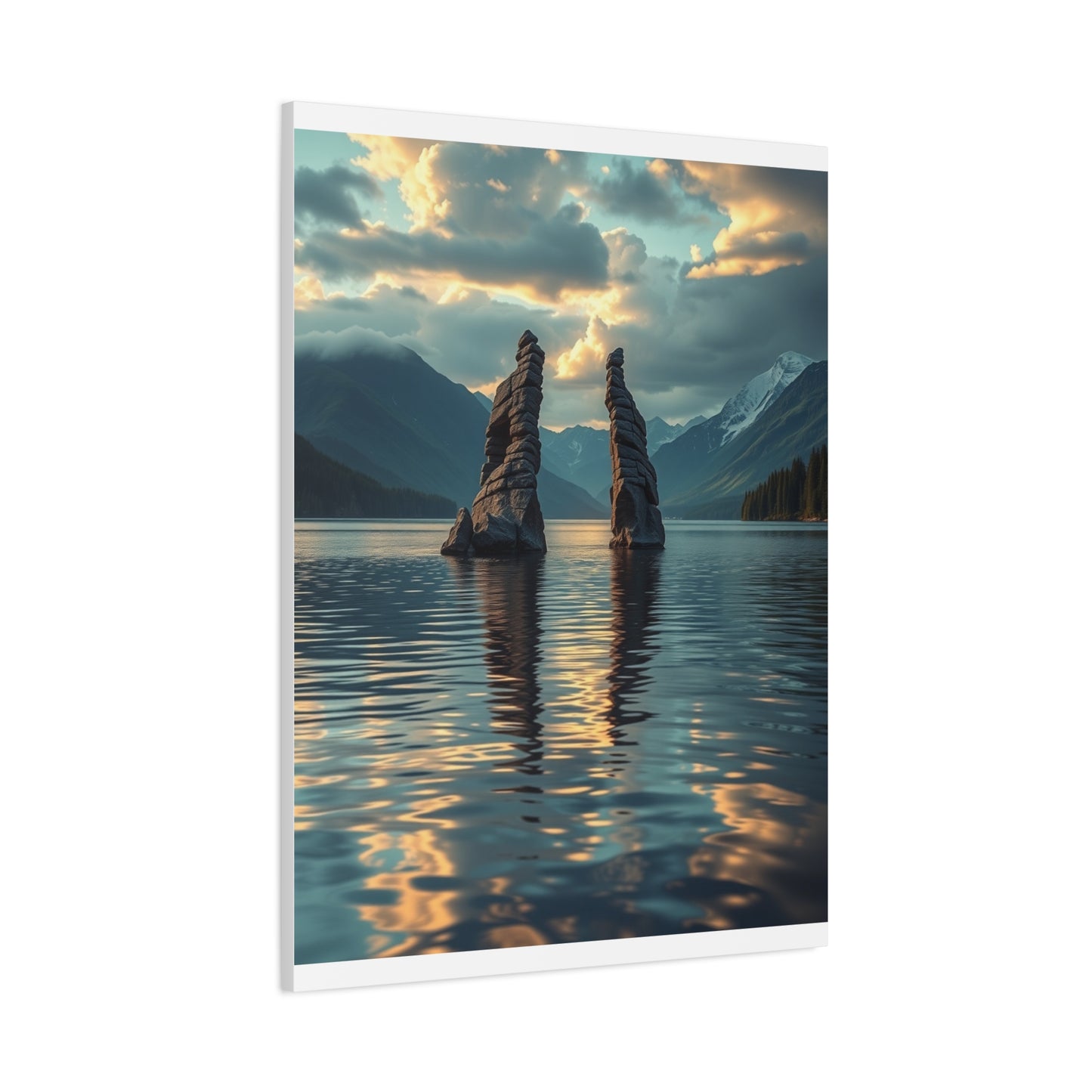 Premium Lake Canvas Print: Tranquil Waters Wall Decor
