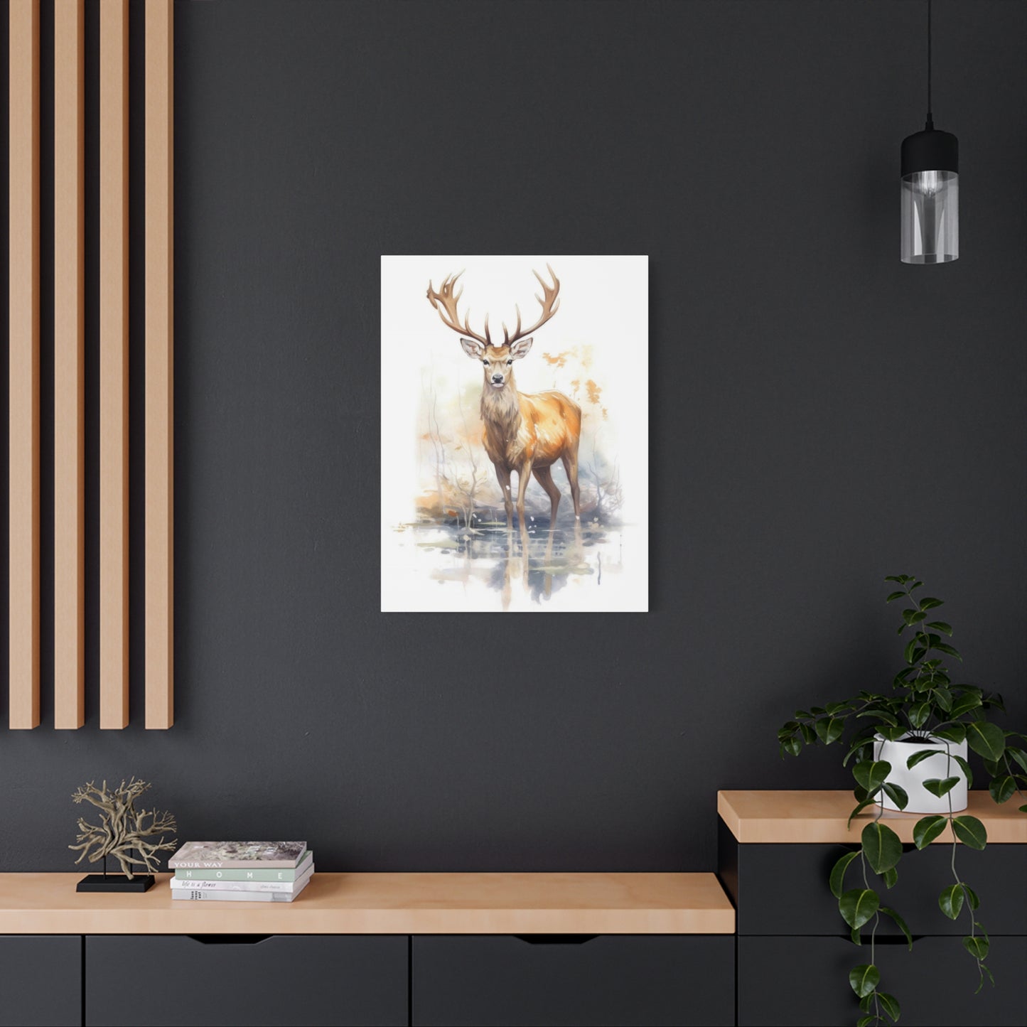 Large Deer Watercolor Wall Art & Canvas Prints