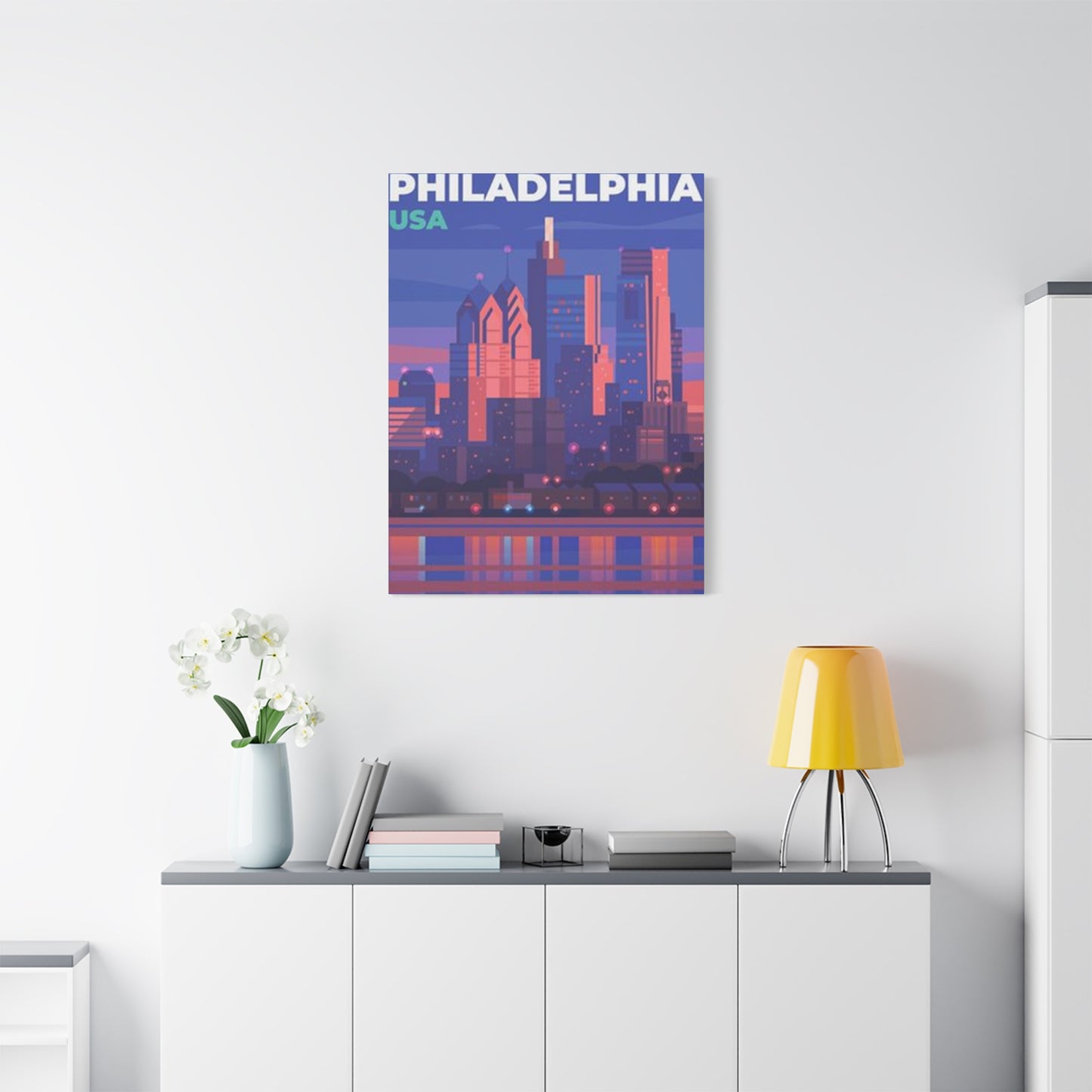 Cityscape In Evening Philadelphia Wall Art & Canvas Prints