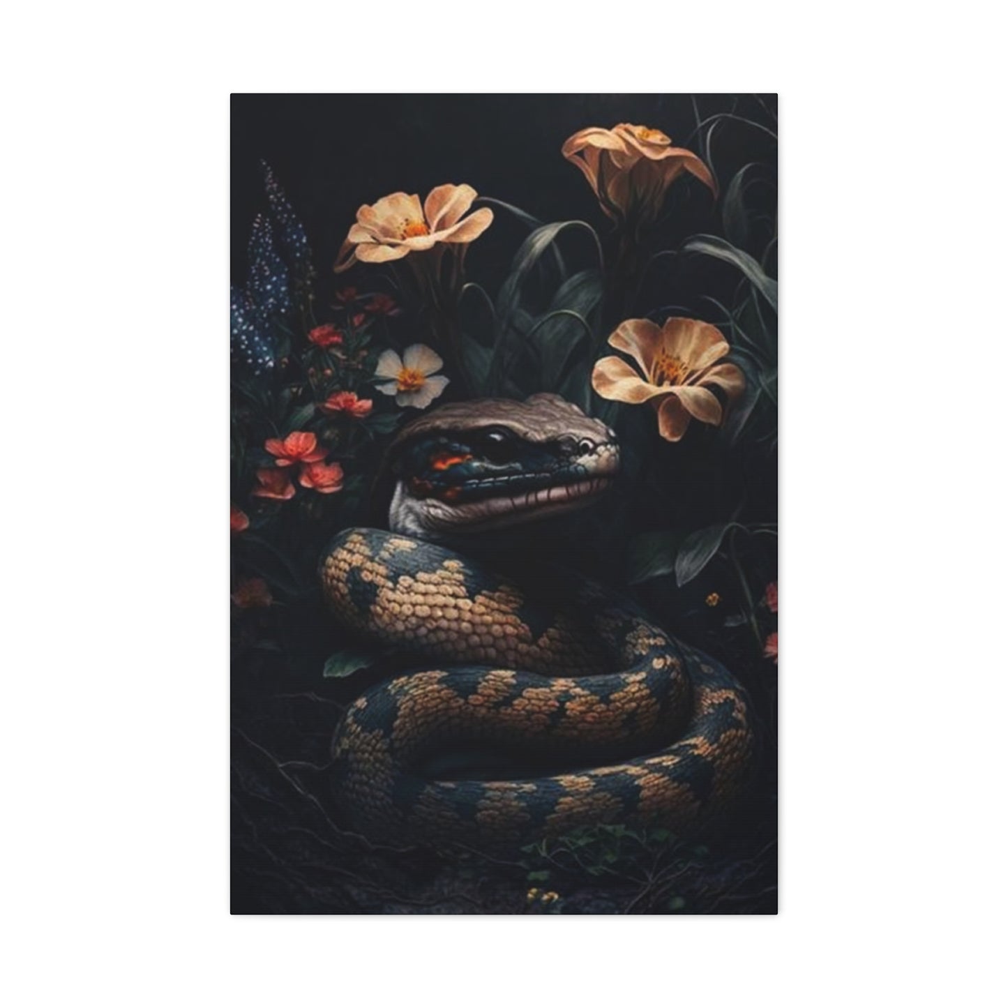 Snake With Flower Wall Art & Canvas Prints