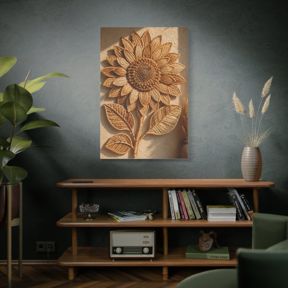 Artisan Woven Sunflower Relief Wall Art & Canvas Print