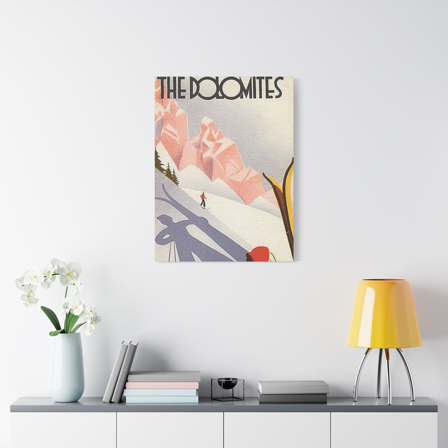 The Dolomites Skiing Poster Wall Art & Canvas Prints
