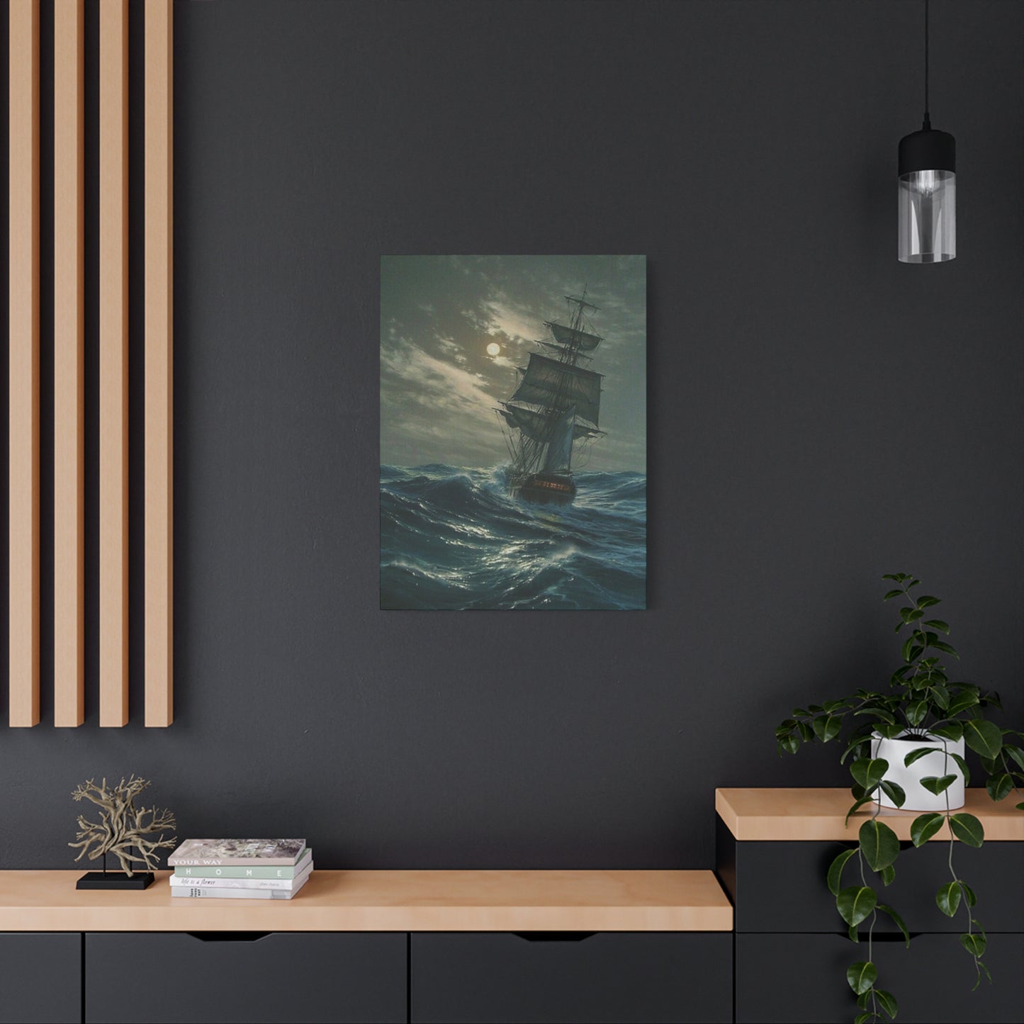 Ship Sailing On Large Waves Wall Art & Canvas Prints