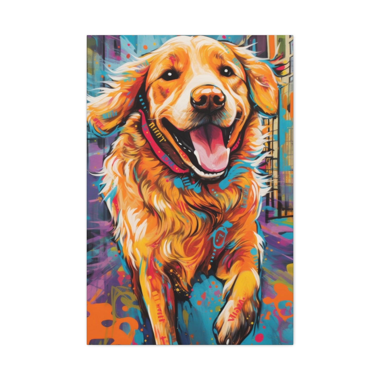 Happy Golden Retriever Dog Wall Art & Canvas Prints