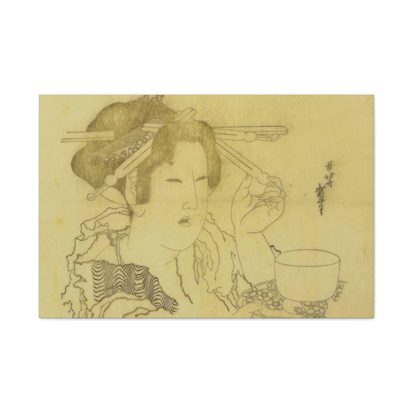 Katsushika Hokusai Woman With A Teacup Wall Art & Canvas Prints