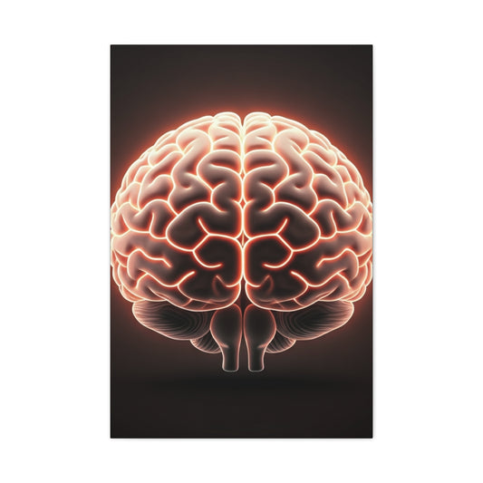 Illuminated Human Brain Wall Art & Canvas Prints