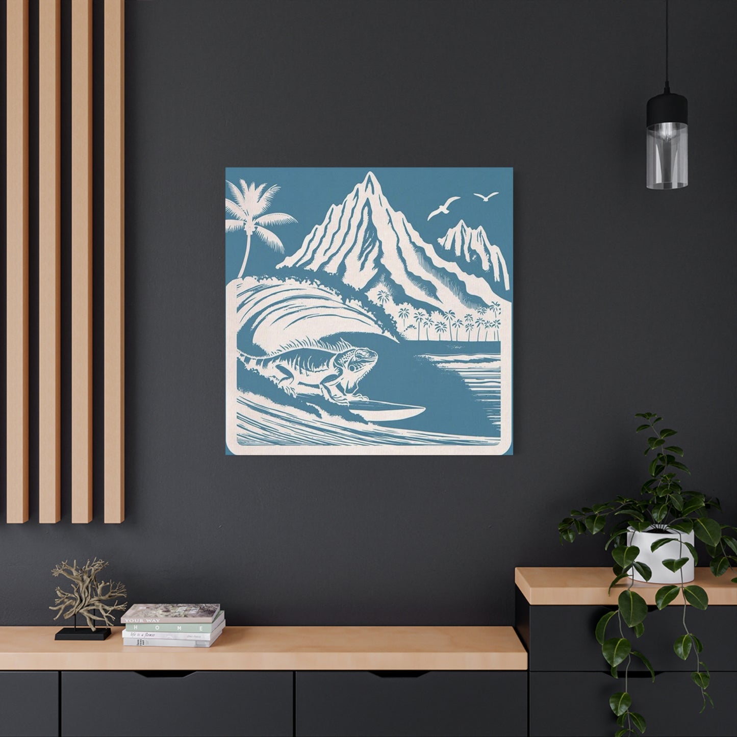 Chameleon Surfing Wall Art & Canvas Prints