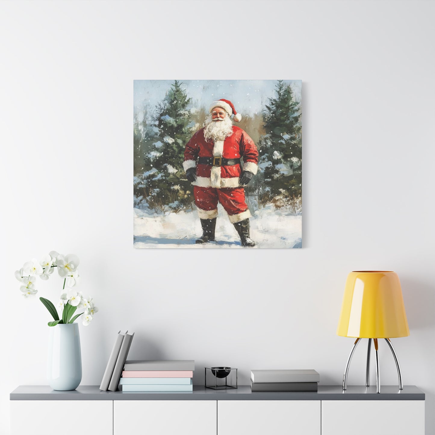 Santa Claus In Snow Wall Art & Canvas Prints