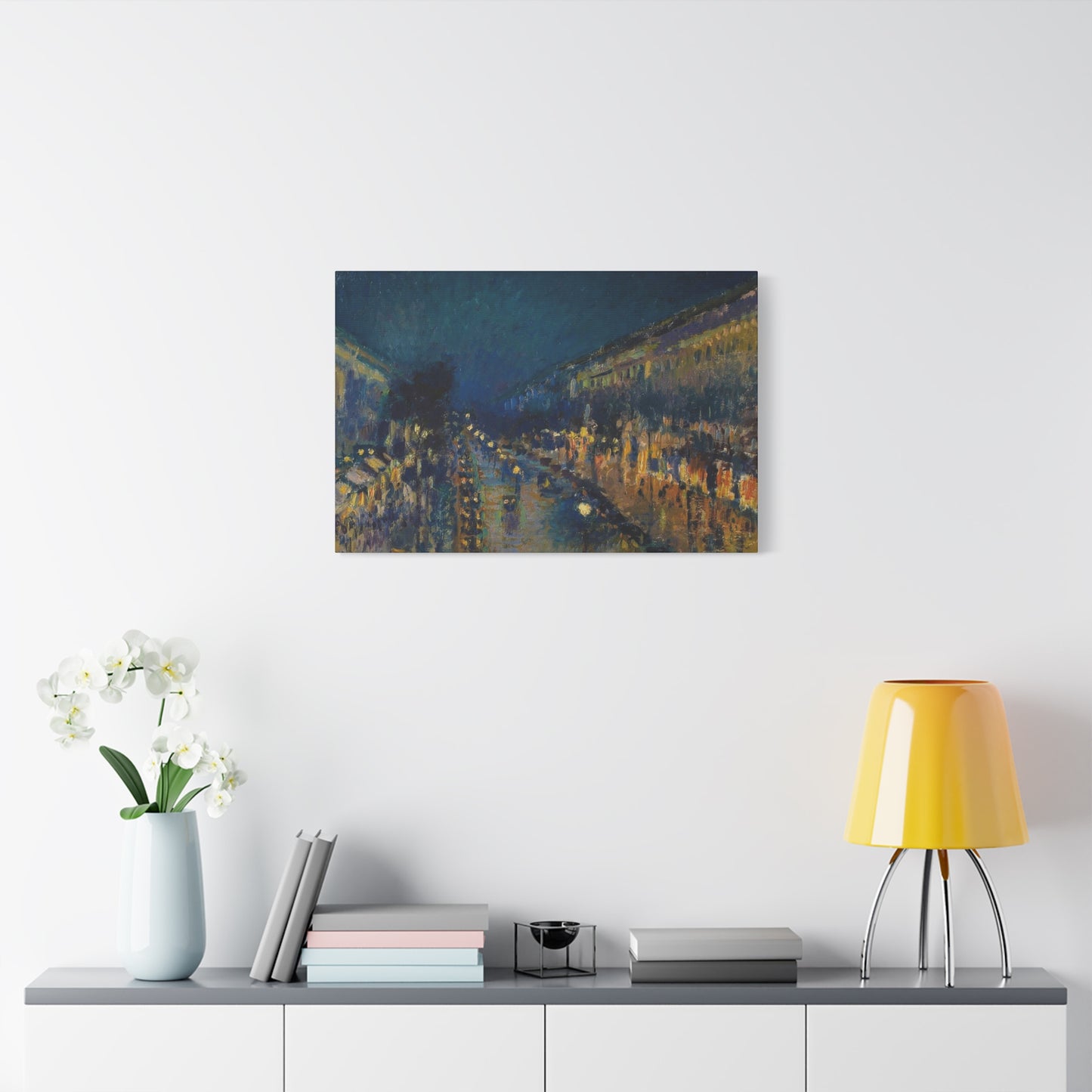 Boulevard Montmarte At Night Impression Wall Art & Canvas Prints