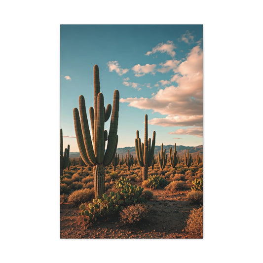 Golden Desert Saguaro Panorama Wall Art & Canvas Prints