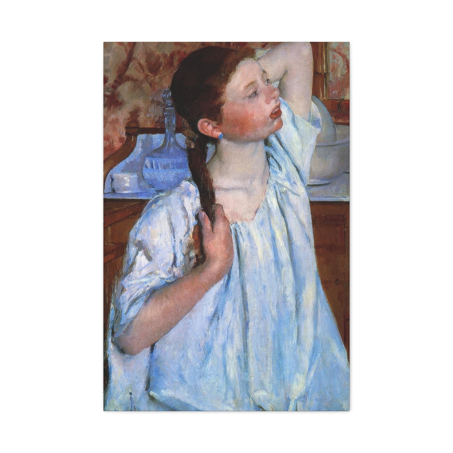 Girl Arraigning Her Hair Impression Wall Art & Canvas Prints