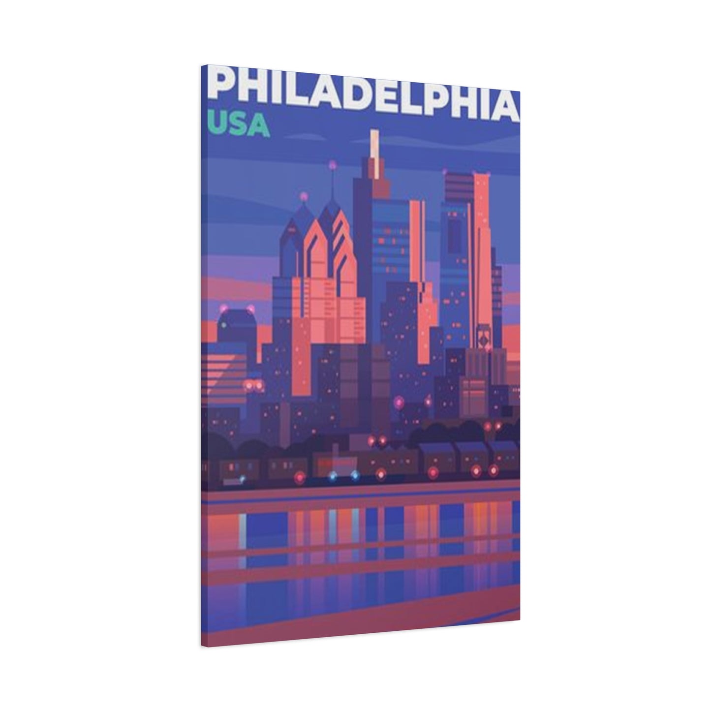 Cityscape In Evening Philadelphia Wall Art & Canvas Prints