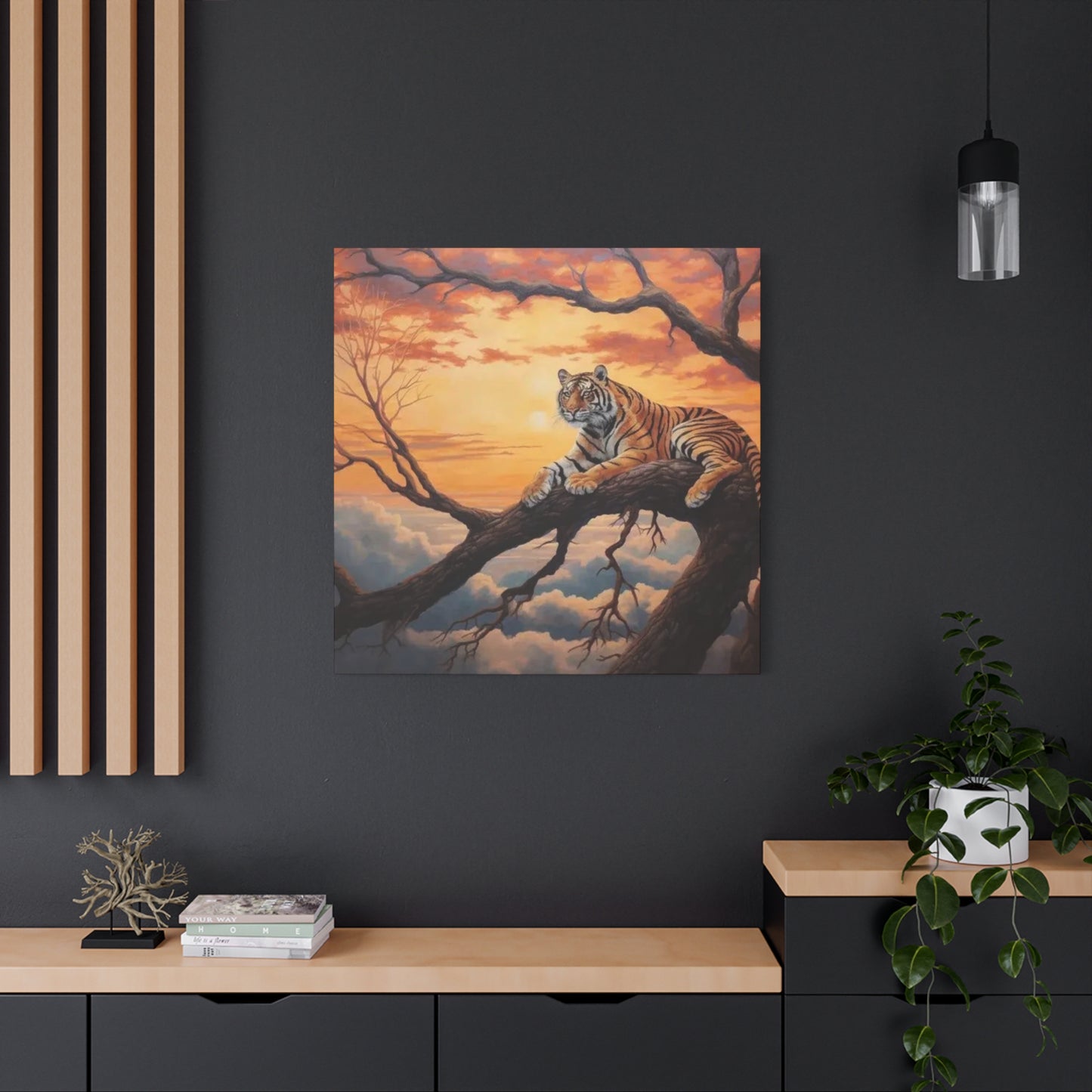 Tiger On Branch Wall Art & Canvas Prints