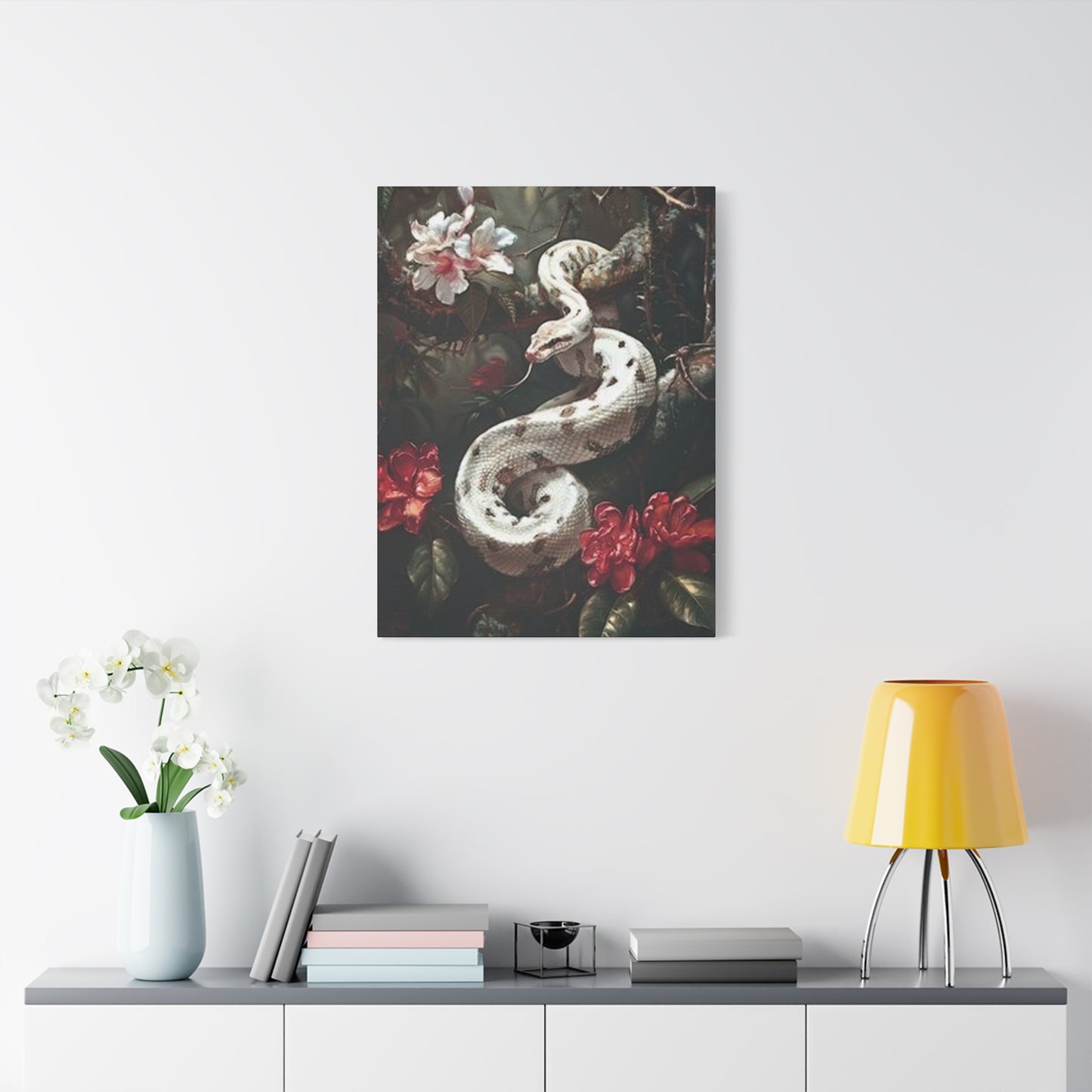 White Snake On Branch Wall Art & Canvas Prints