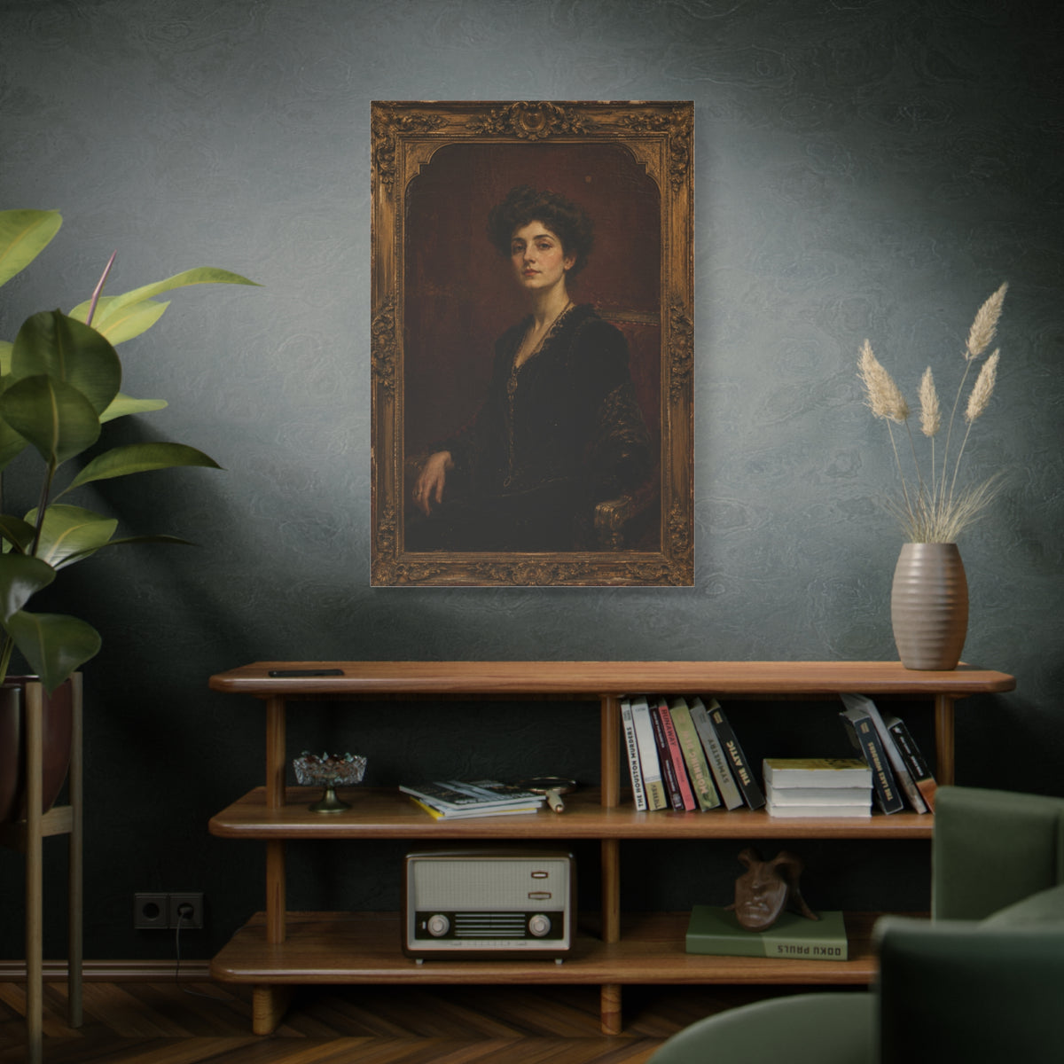 Victorian Portrait Lady in Gilded Frame Wall Art & Canvas Print