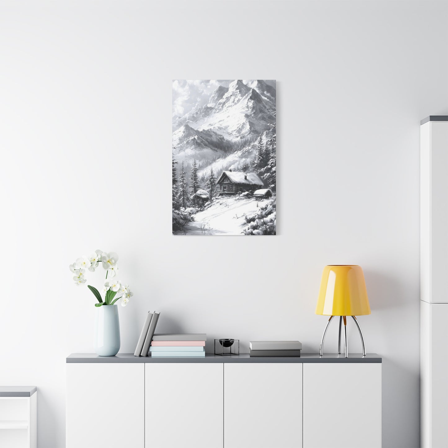 Snow Mountains Grey Wall Art & Canvas Prints