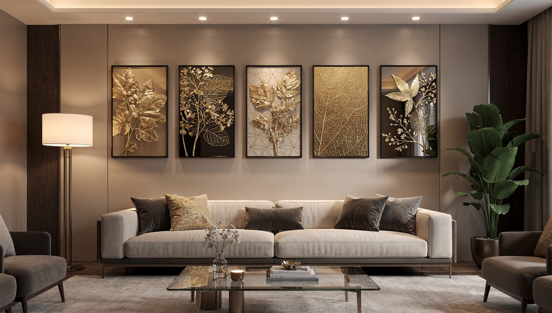7 Elegant Gold Leaf Art Designs to Beautify Your Living Room