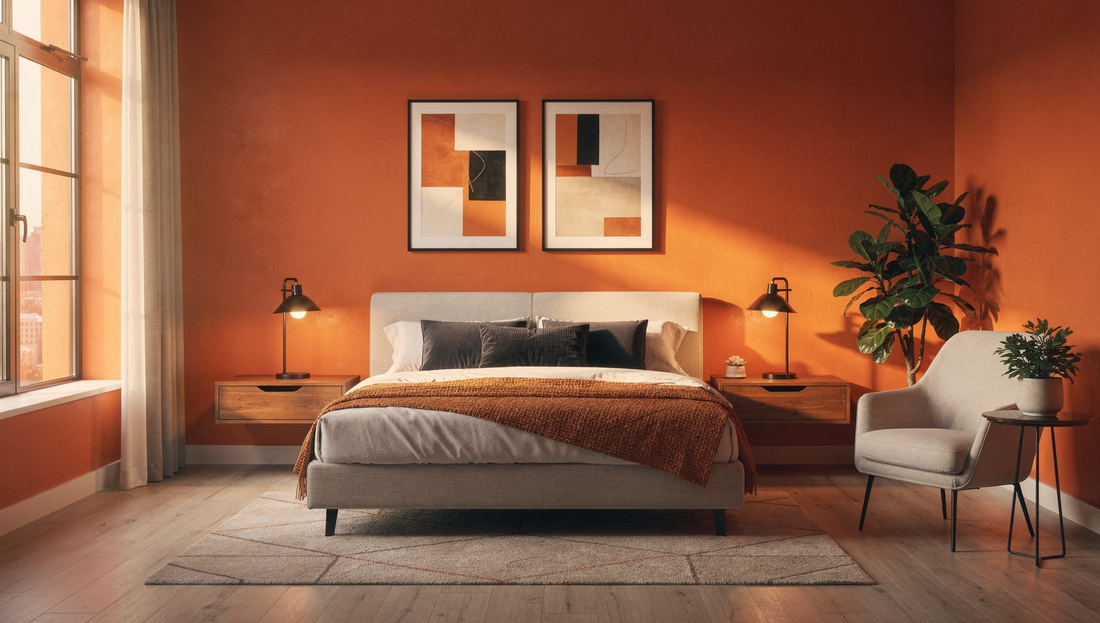 Bold Orange Bedroom Wall Ideas for a Stylish Room