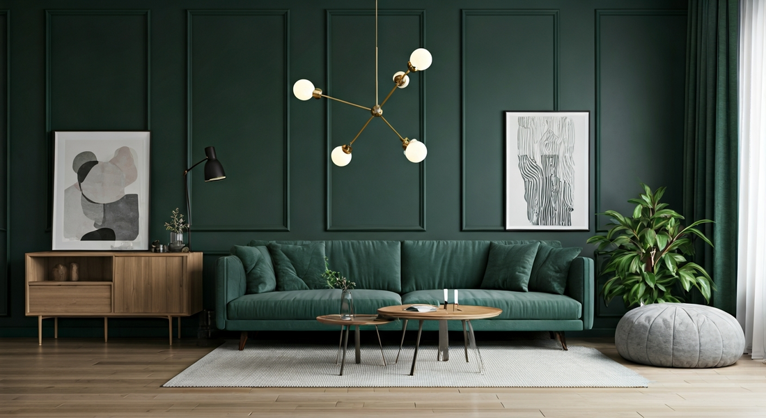 Creative Dark Green Accent Wall Ideas for Chic and Cozy Interior Design