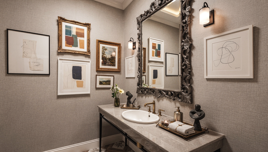Creative Ways to Decorate Powder Room Walls With Art, Mirrors, and Small Accessories
