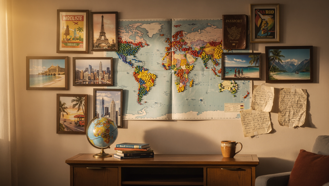 Travel-Inspired Wall Art Ideas with Push Pin Maps