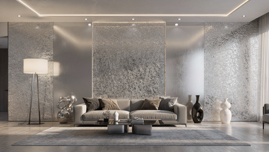 Modern Silver Accent Walls and Metallic Wall Designs for Contemporary Homes in 2026