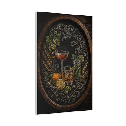 Chalkboard Cocktail Illustration Wall Art & Canvas Print