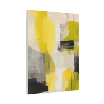 Citron and Charcoal Designer Abstract Wall Art & Canvas Print