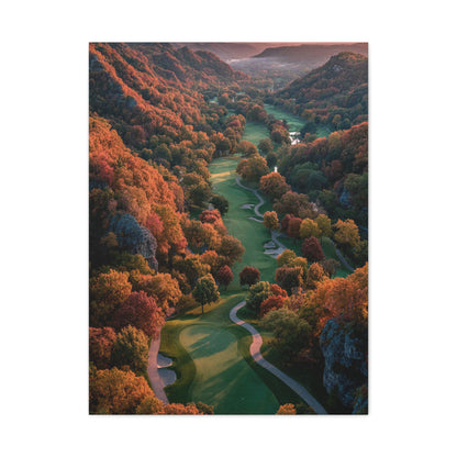 Autumn Valley Golf Course Aerial Wall Art & Canvas Print