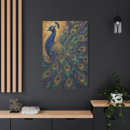Impasto Jewel Peacock Expressionist Wall Art & Canvas Print