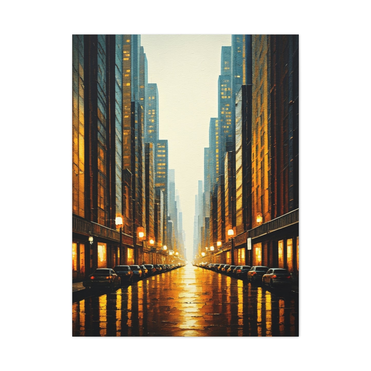 Golden City Reflection Wall Art & Canvas Prints