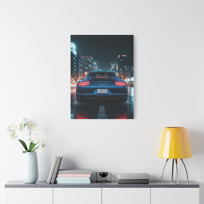 Porsche 911 Carrera 4 GTS Neon City Reflections Wall Art & Canvas Prints