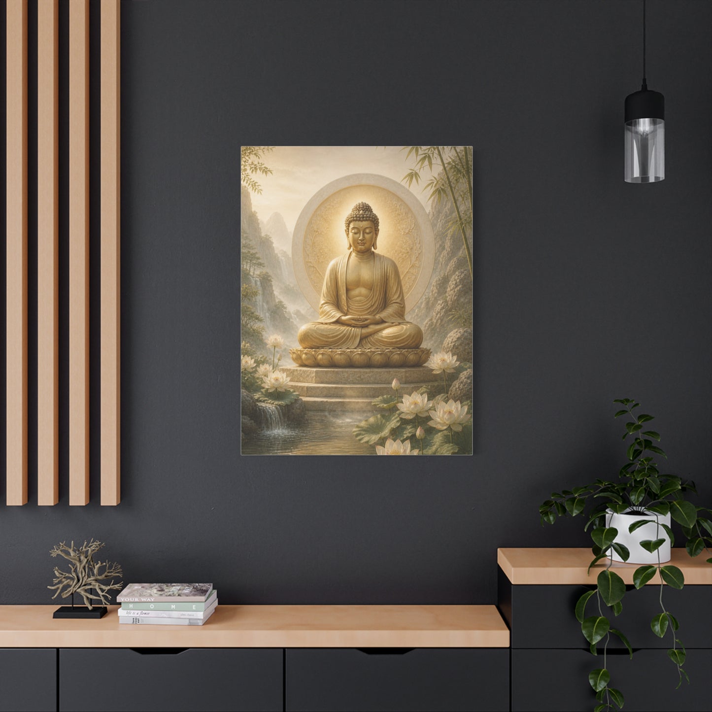 Golden Buddha Meditation Wall Art & Canvas Print