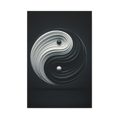 Monochrome Yin Yang Energy Wall Art & Canvas Prints